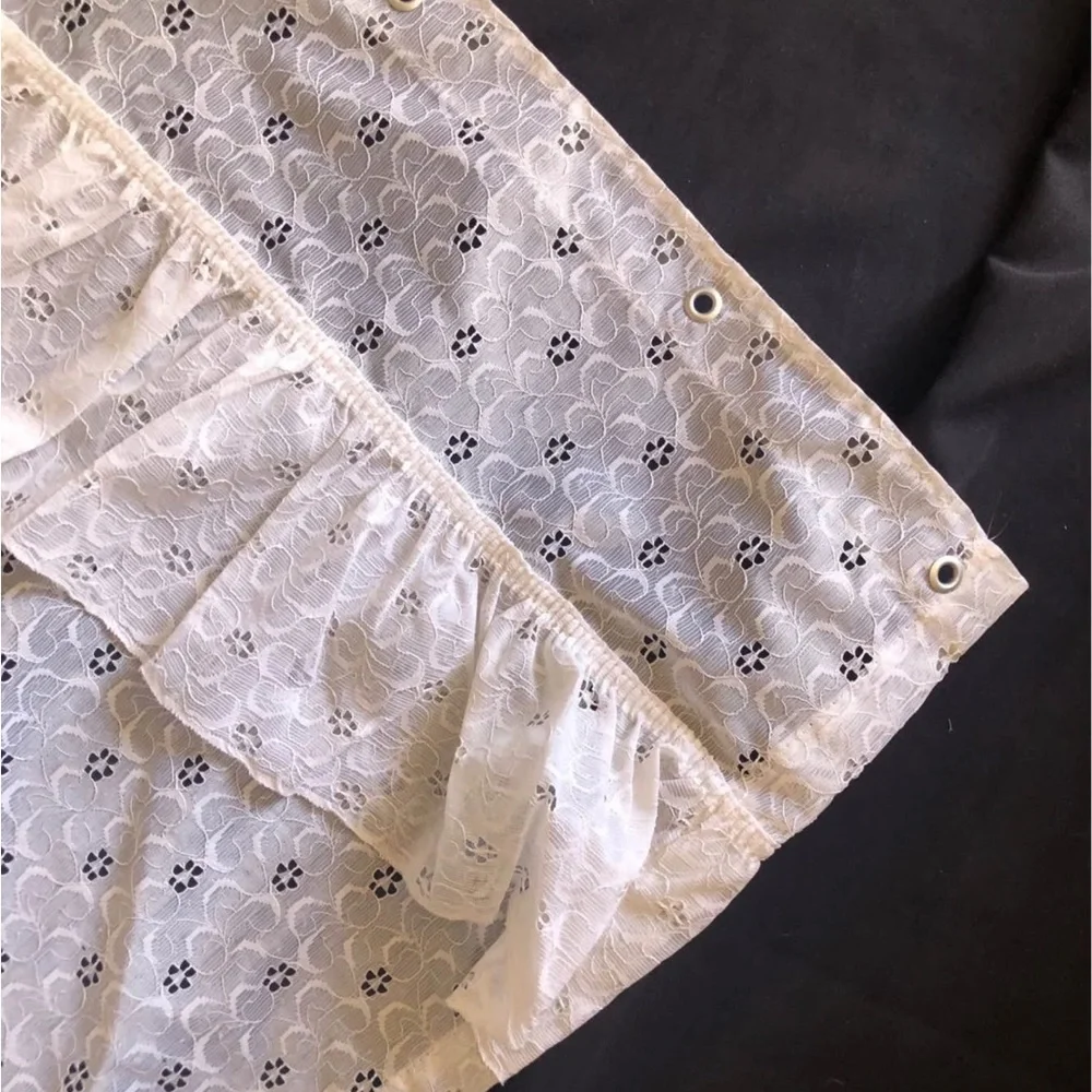 Elegant White Lace eyelid shower  or Curtain Panel 60x60”